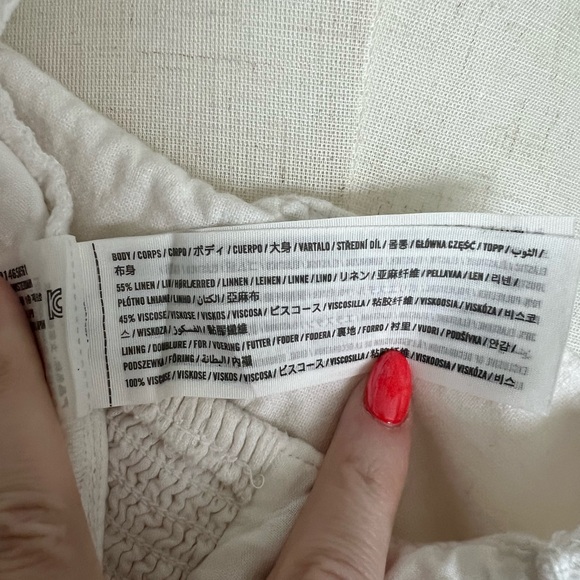 Abercrombie & Fitch Women’s S White Linen Blend Crop  Top - Picture 4 of 4